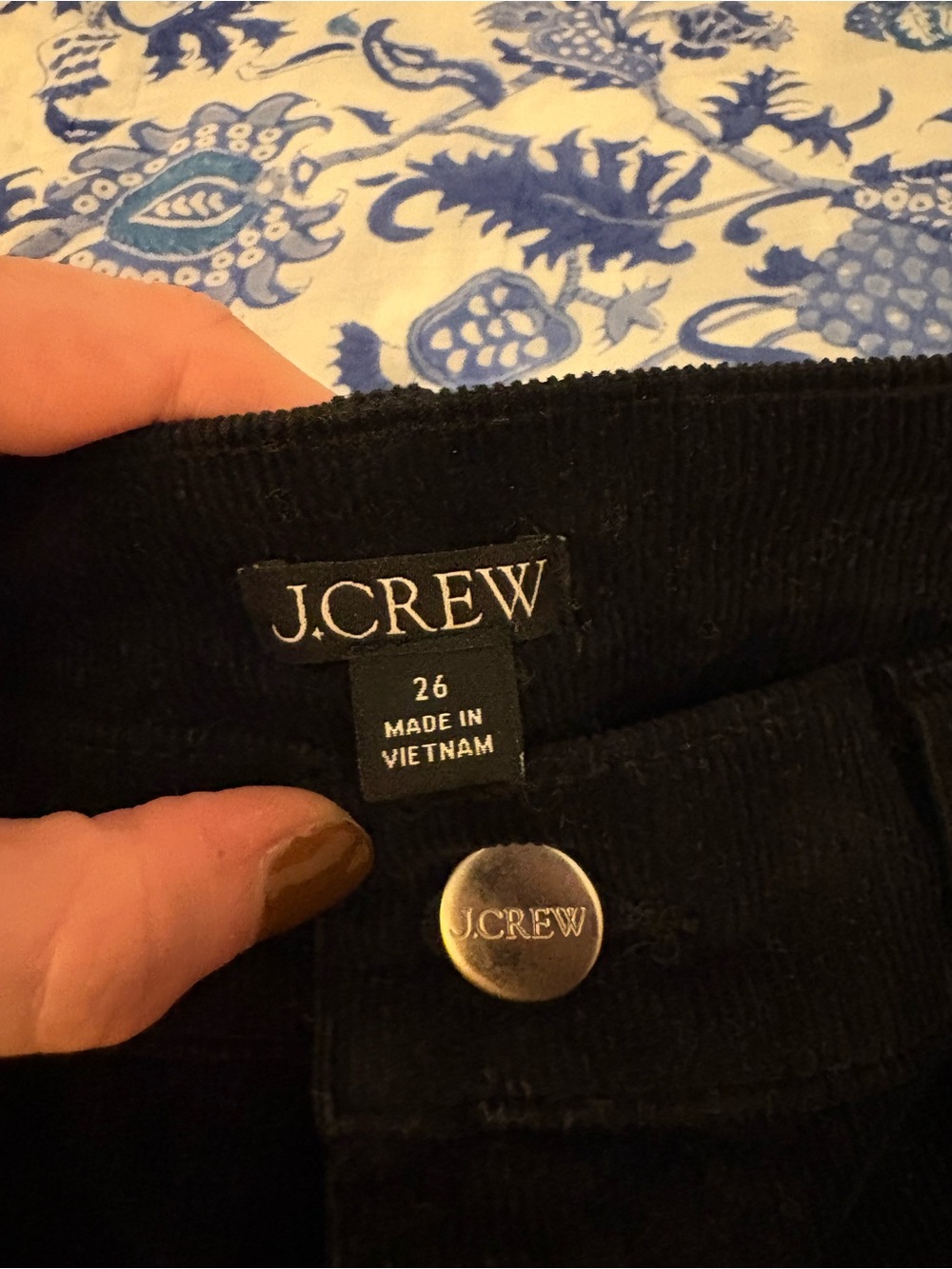 J. Crew Black Corduroy women’s cropped pants. Straight leg.